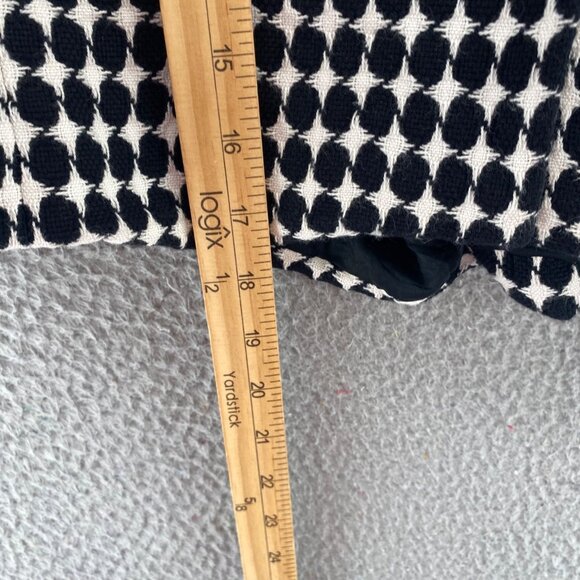LOFT Jacket Womens 12 Black White Pattern Wool Blend Short Sleeve Cropped Button - Picture 8 of 9